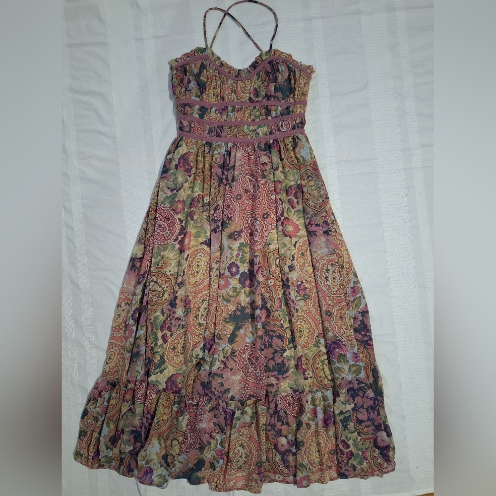 NWT DRESS FORUM Bohemian Floral Maxi Dress in Purple and Pink - Picture 5 of 10
